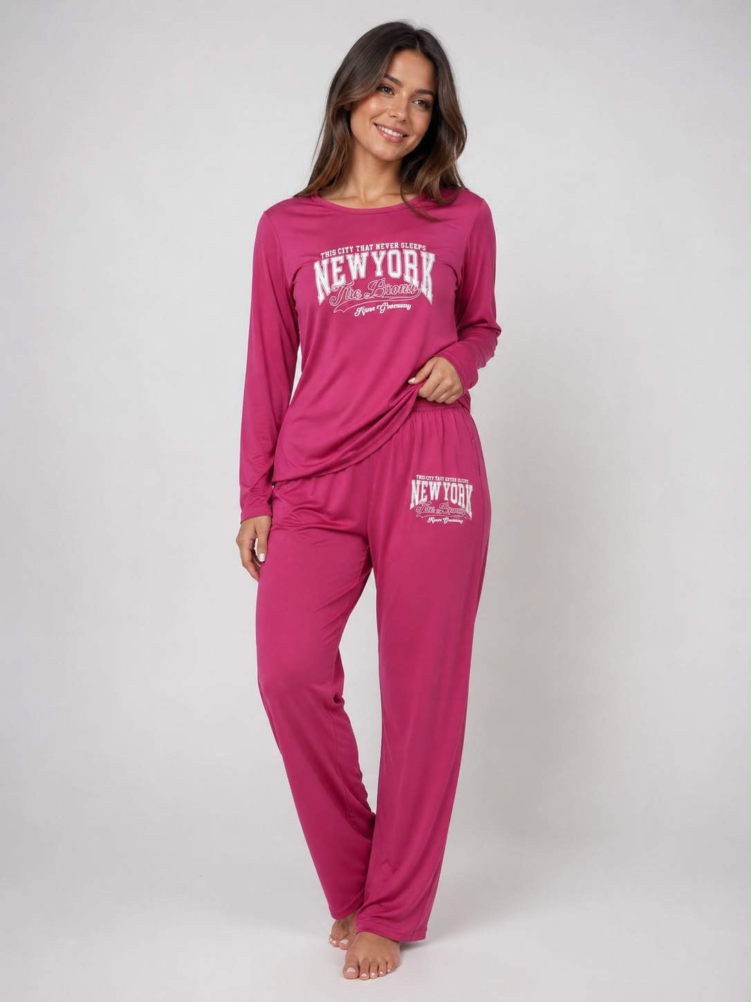Pijama Dama New York Rosa