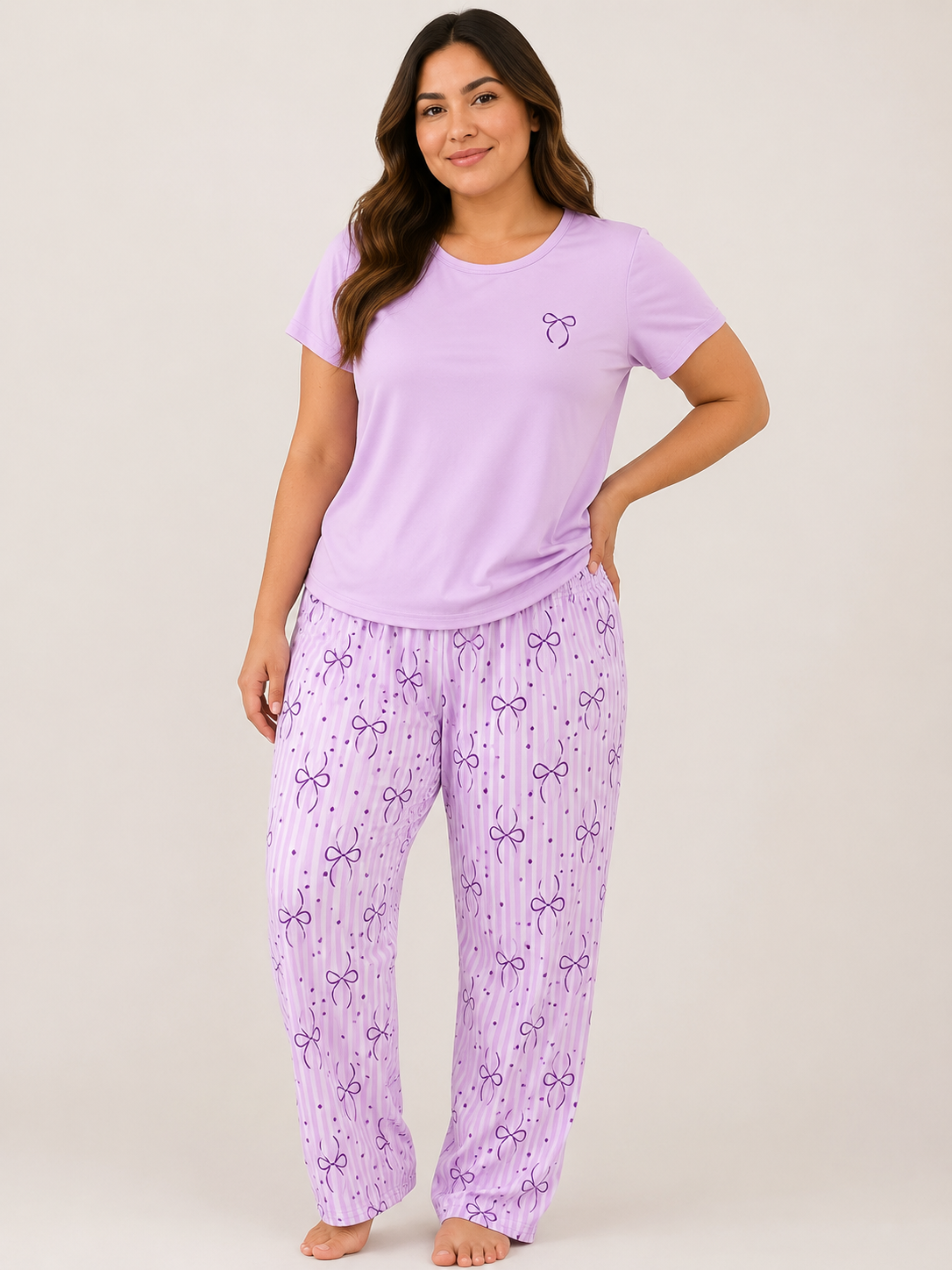 Pijama Dama Moñitos Lila💜