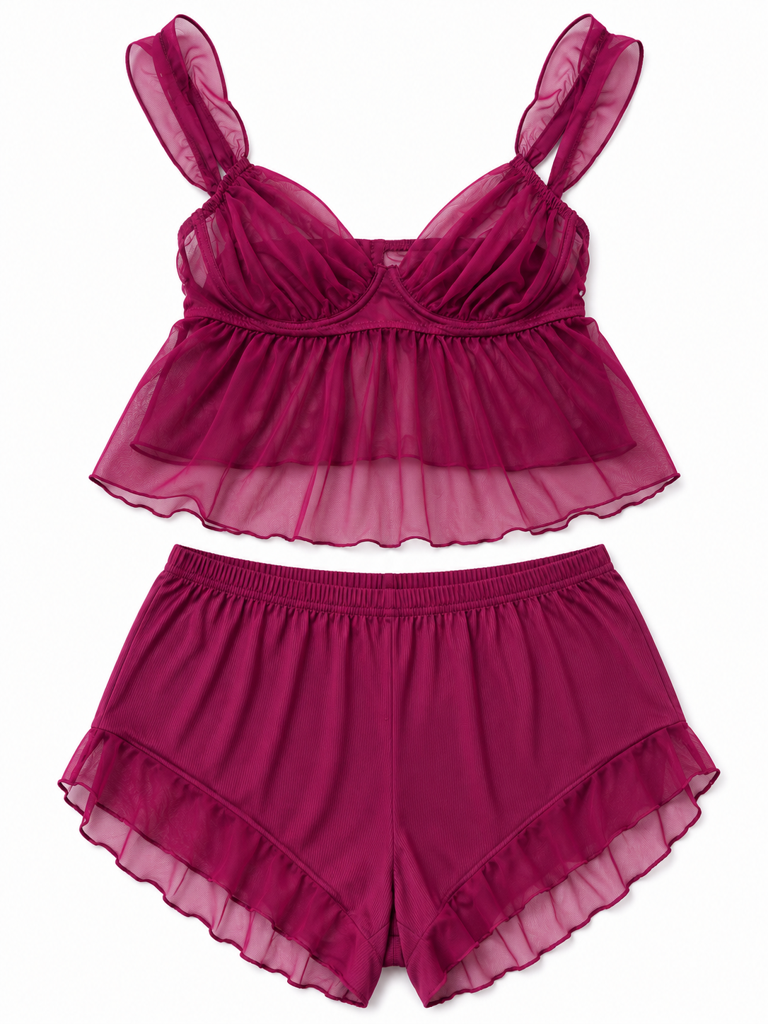 Pijama Dama con Encaje y Transparencias