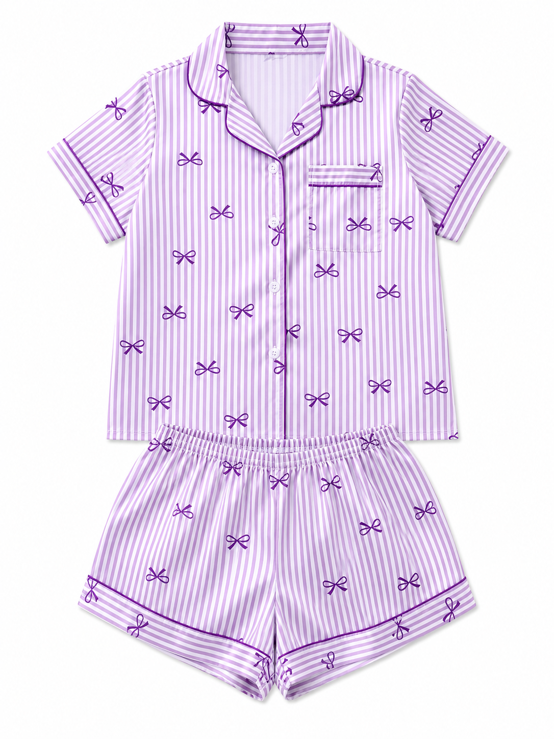 Pijama Dama Moñitos Lila