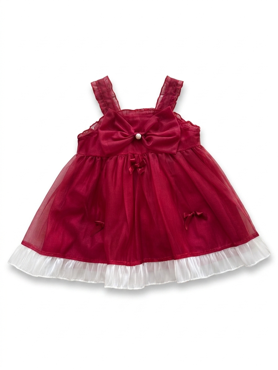 Vestido Infantil Elegancia Rubí ❤️🎀 NIÑA MESES