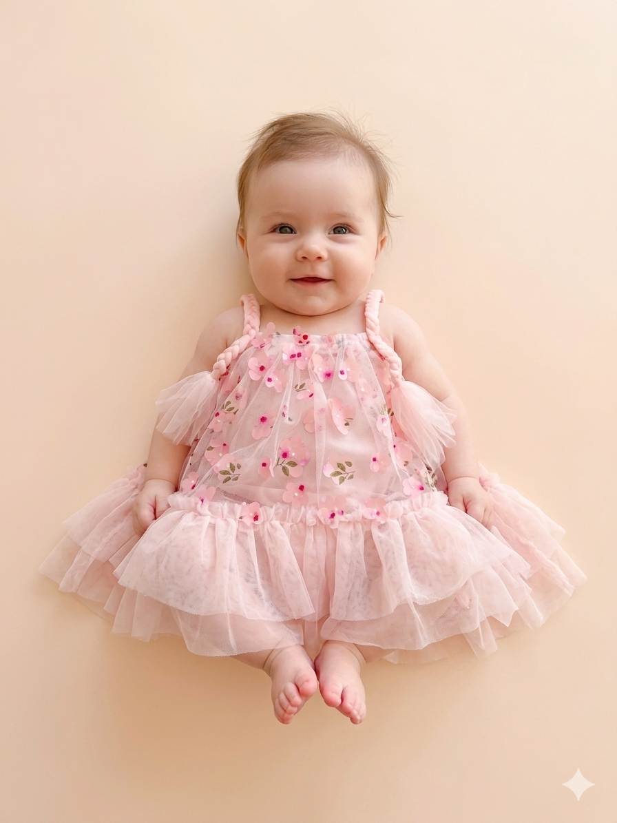 Vestido Infantil Jardín Encantado 🌸🎀 NIÑA MESES
