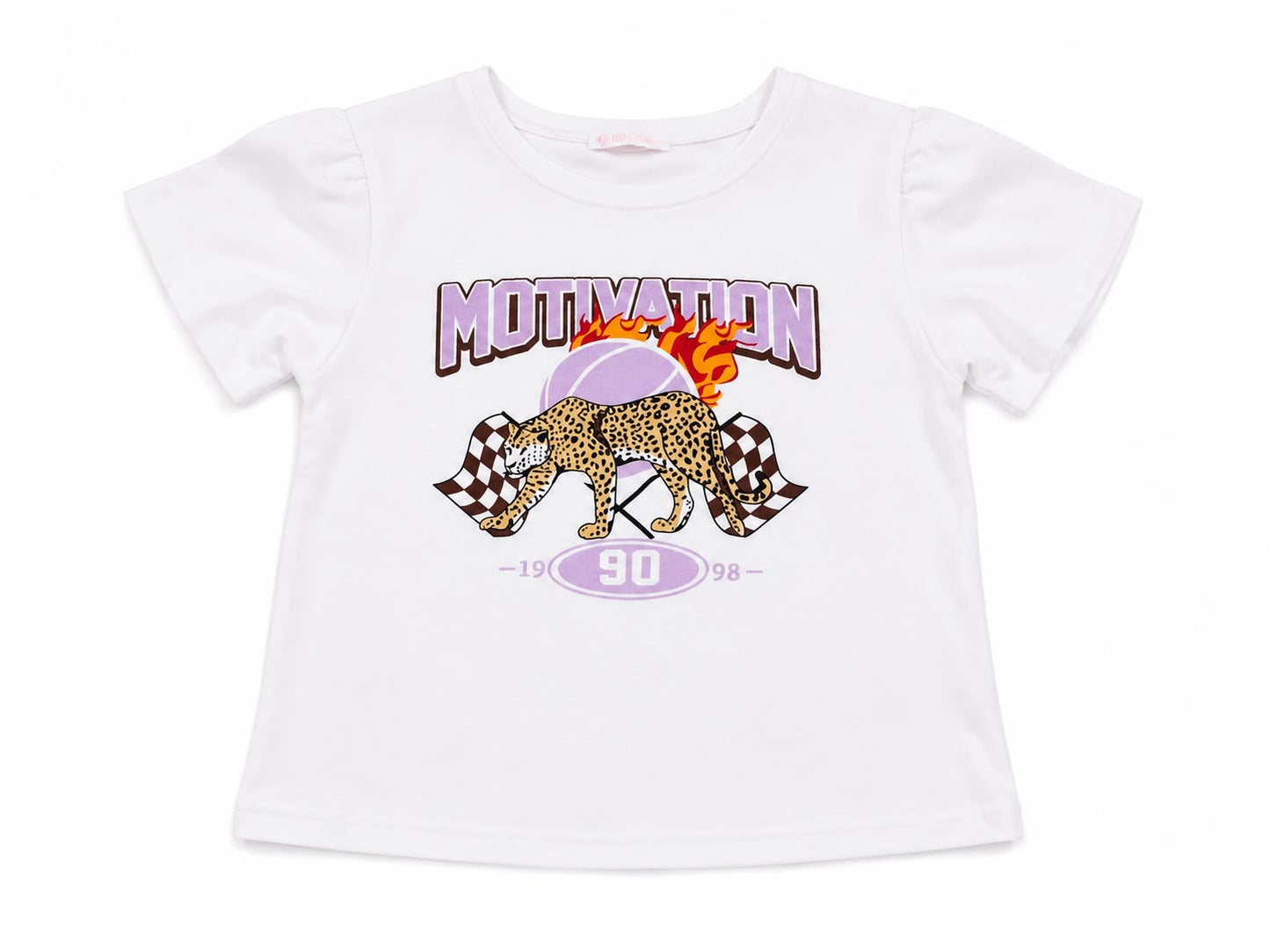 Set niña con falda lila y blusa estampada