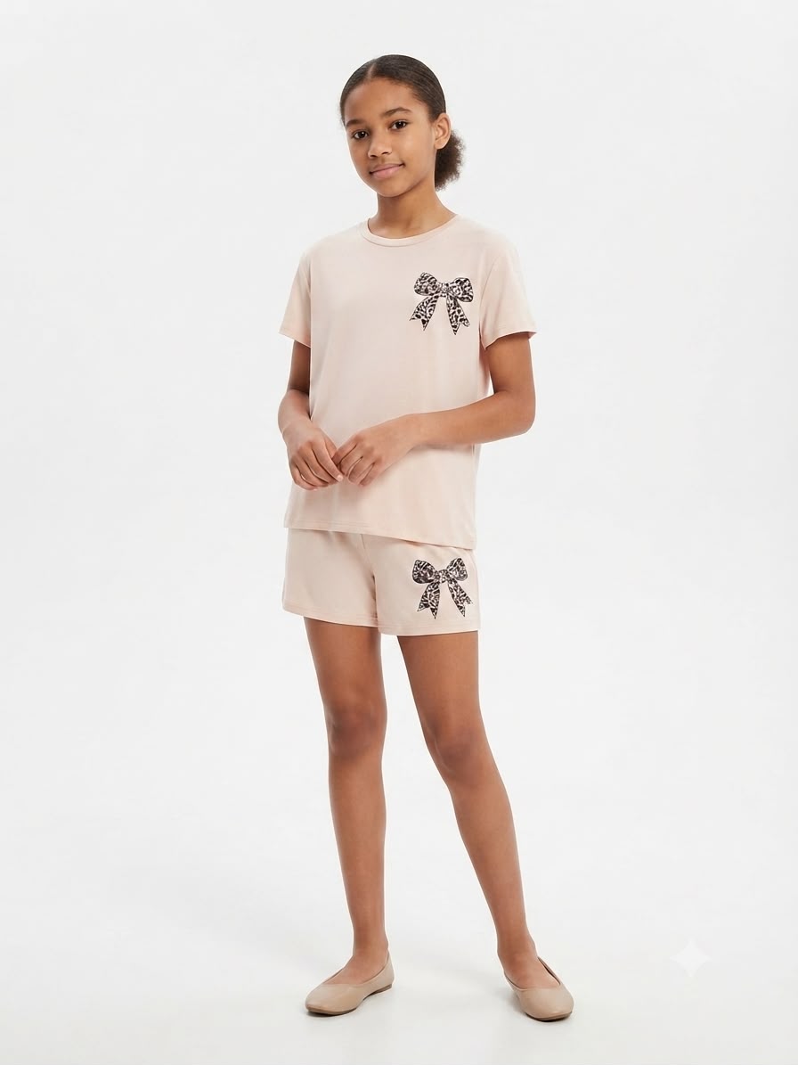 Set niña con moños estampado