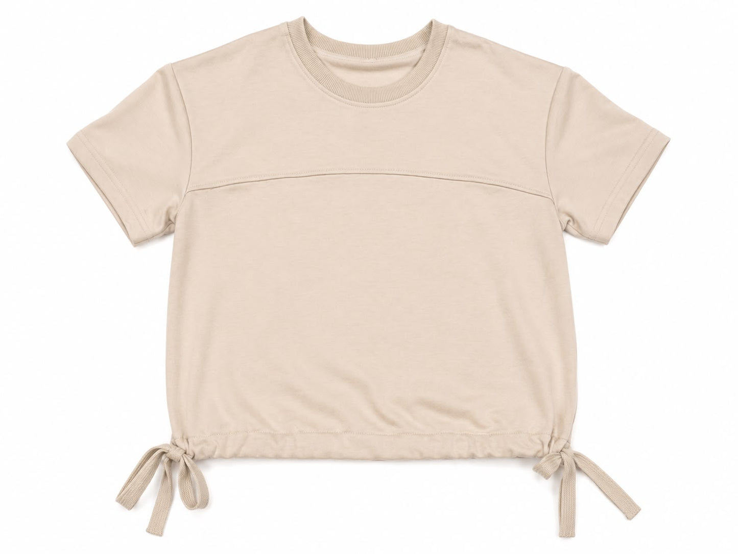 Set niña de playera y short color beige