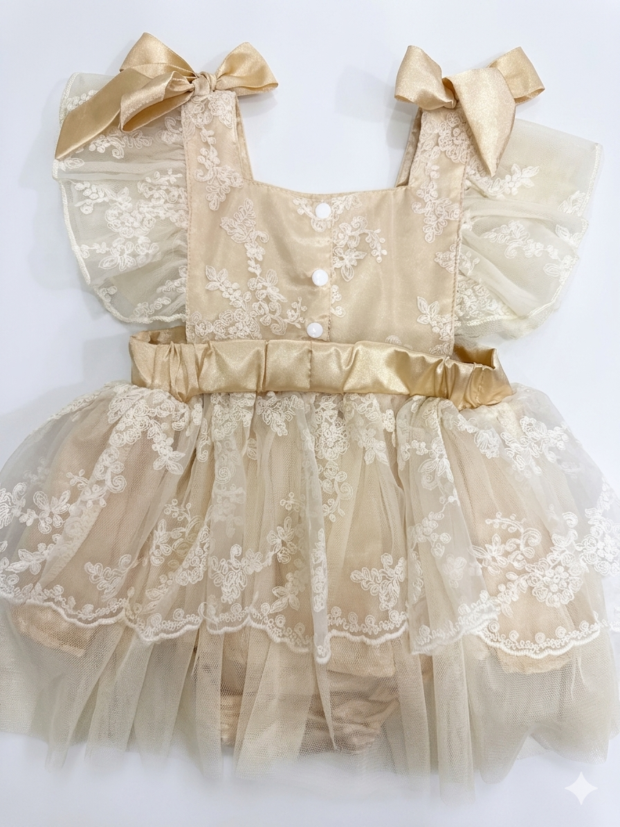 🤍 Vestido-Romper de Encaje para Bebé 🤍 NIÑA MESES
