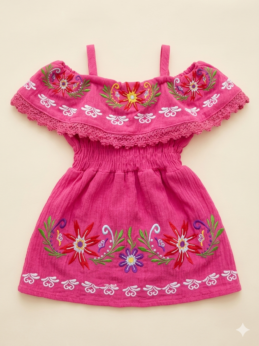 🌺 Vestido Bordado para Niña 🌺 NIÑA MESES