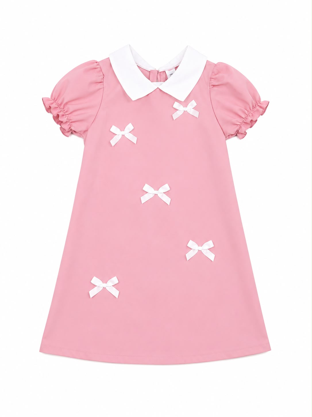 Vestido niña con moños decorativos color rosa