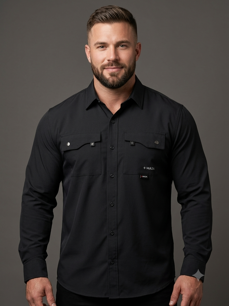 Camisa caballero Grande MAJ@ negr@