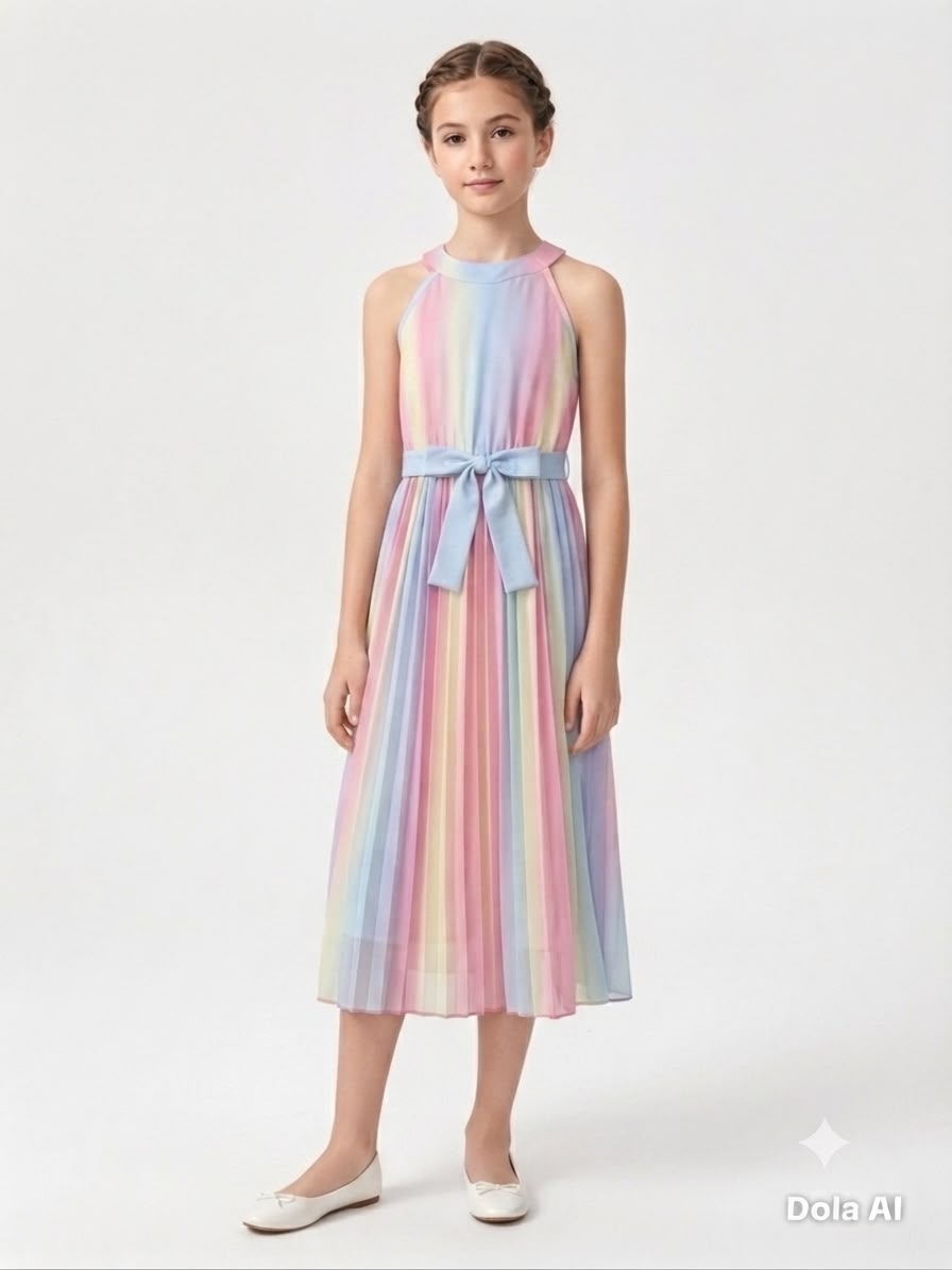 Vestido niña arcoíris 🌈 largo
