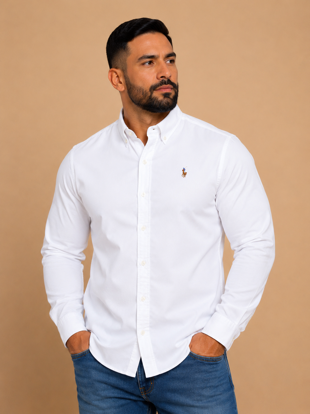 Camisa caballero grande POL@ blanca