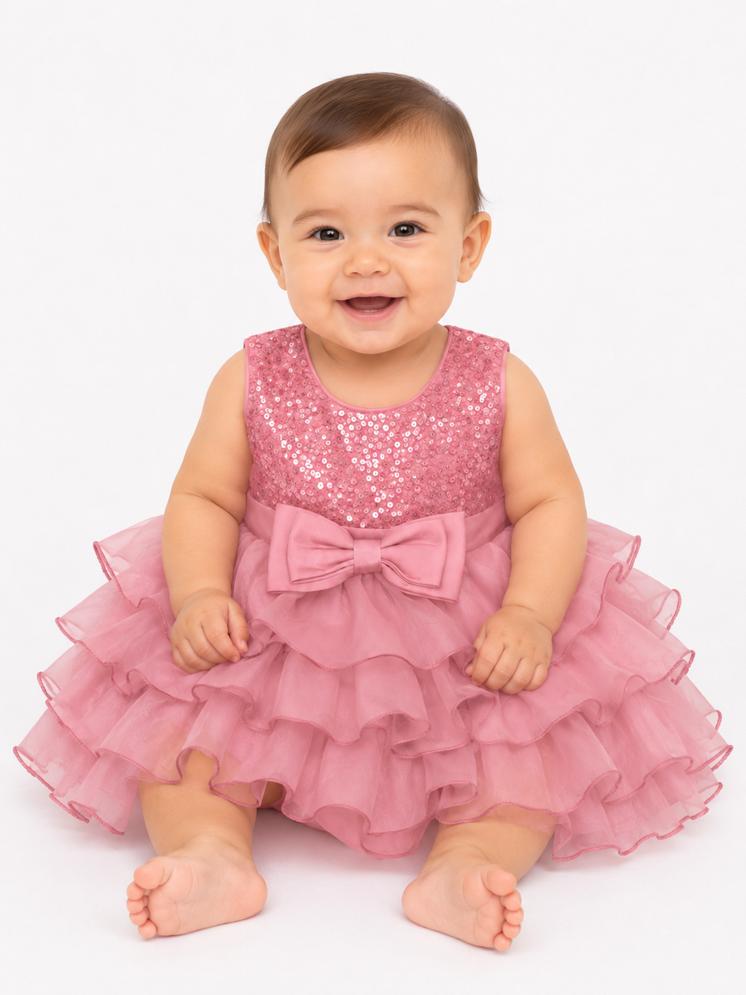 ✨ Vestido de Fiesta Rosa con Lentejuelas ✨ NIÑA MESES