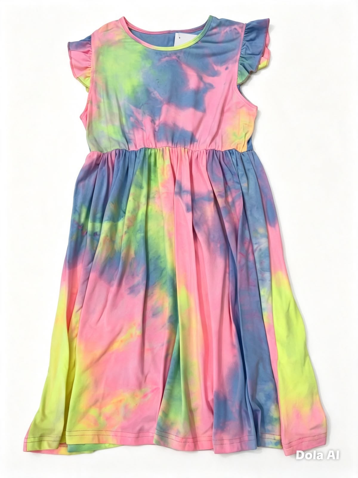 Vestido niña estampado tie-dye multicolor