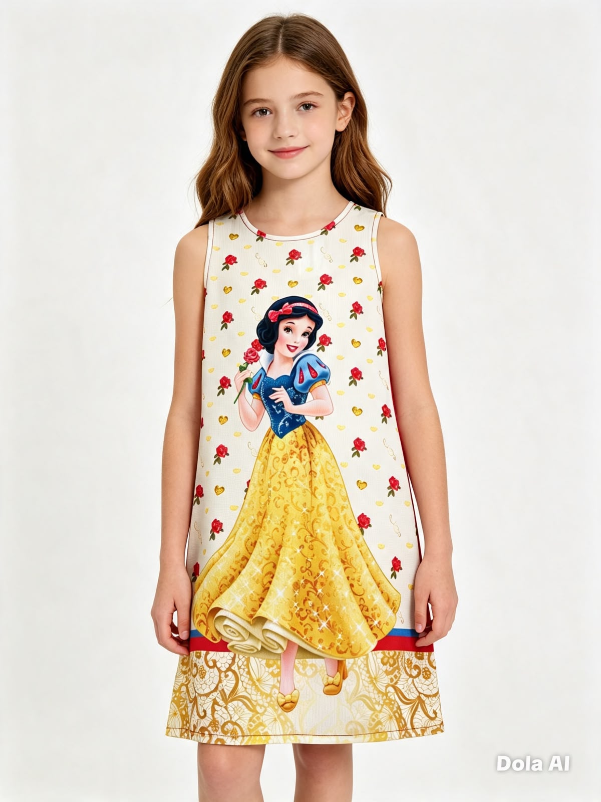 Vestido niña estampado de blanca sin mangas