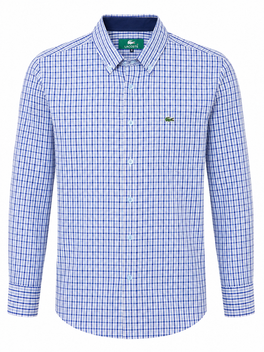 Camisa caballero grande LAC@STE blanco con azul