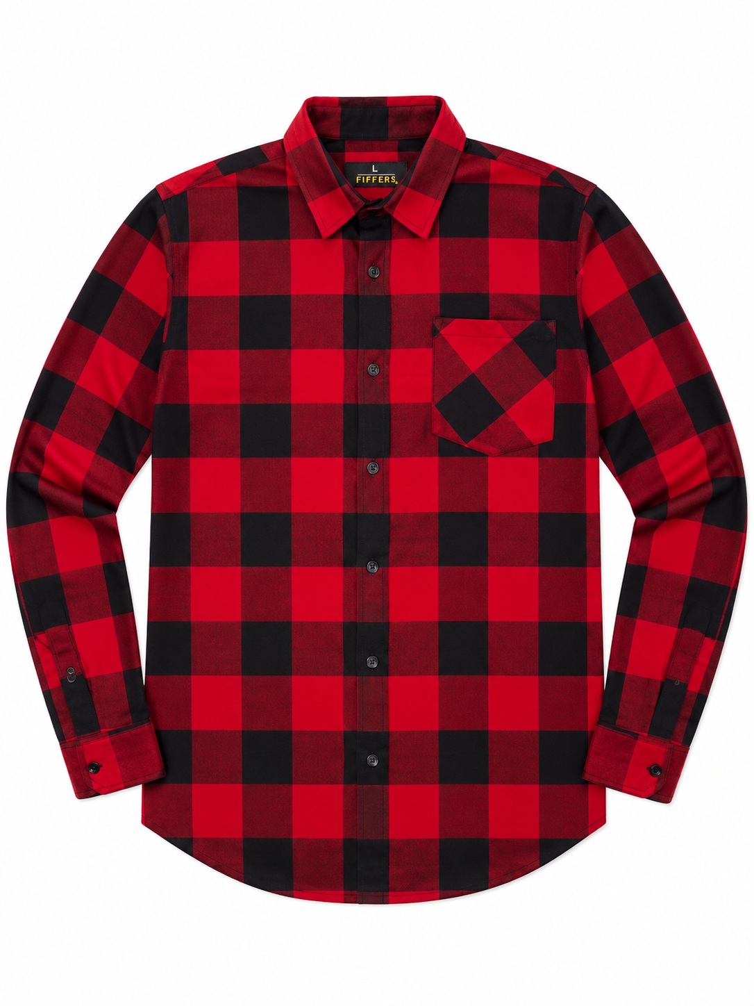 Camisa Caballero grande FIFF@RS cuadros rojos con negro