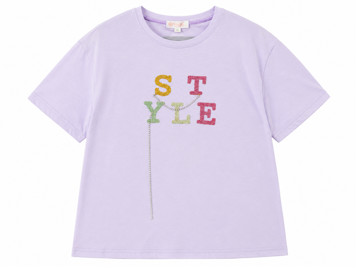 Blusa niña lila con aplicación STYLE