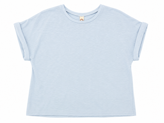 Blusa niña azul cielo básica de manga corta