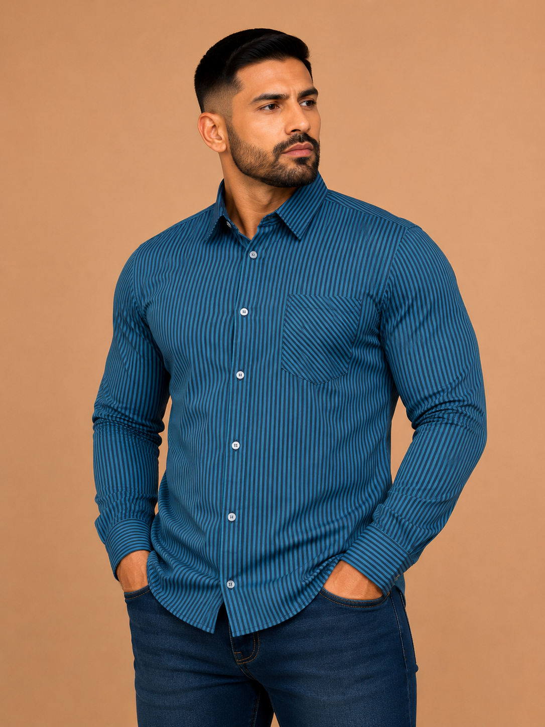 Camisa caballero grande FIFF@RS azul con negr@