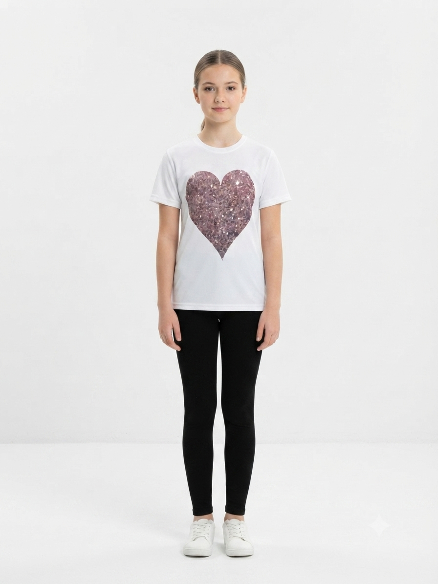 Blusa niña corazón brillante