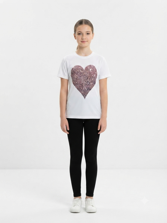 Blusa niña corazón brillante