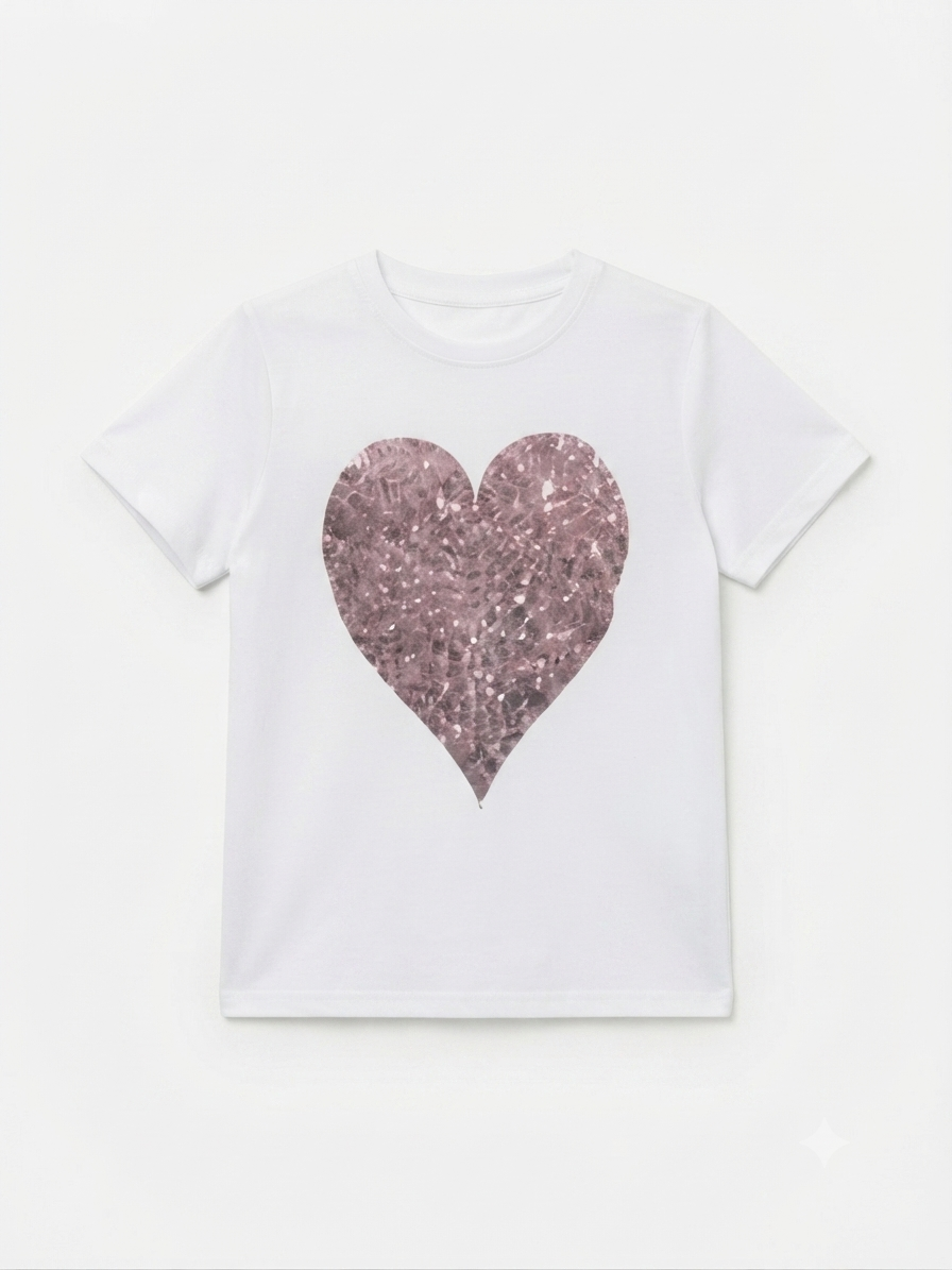 Blusa niña corazón brillante