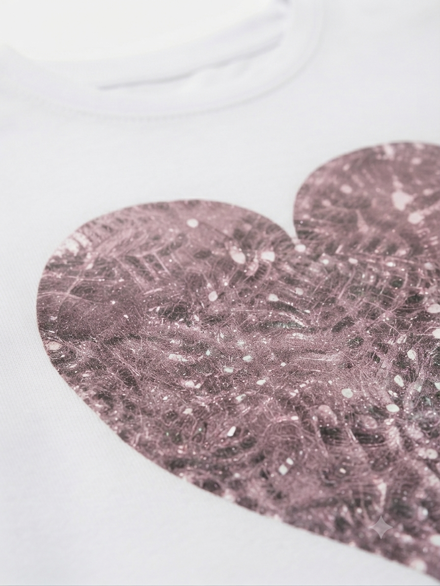 Blusa niña corazón brillante