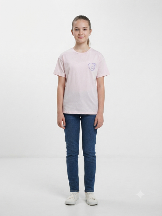 Blusa niña estampado osito lila