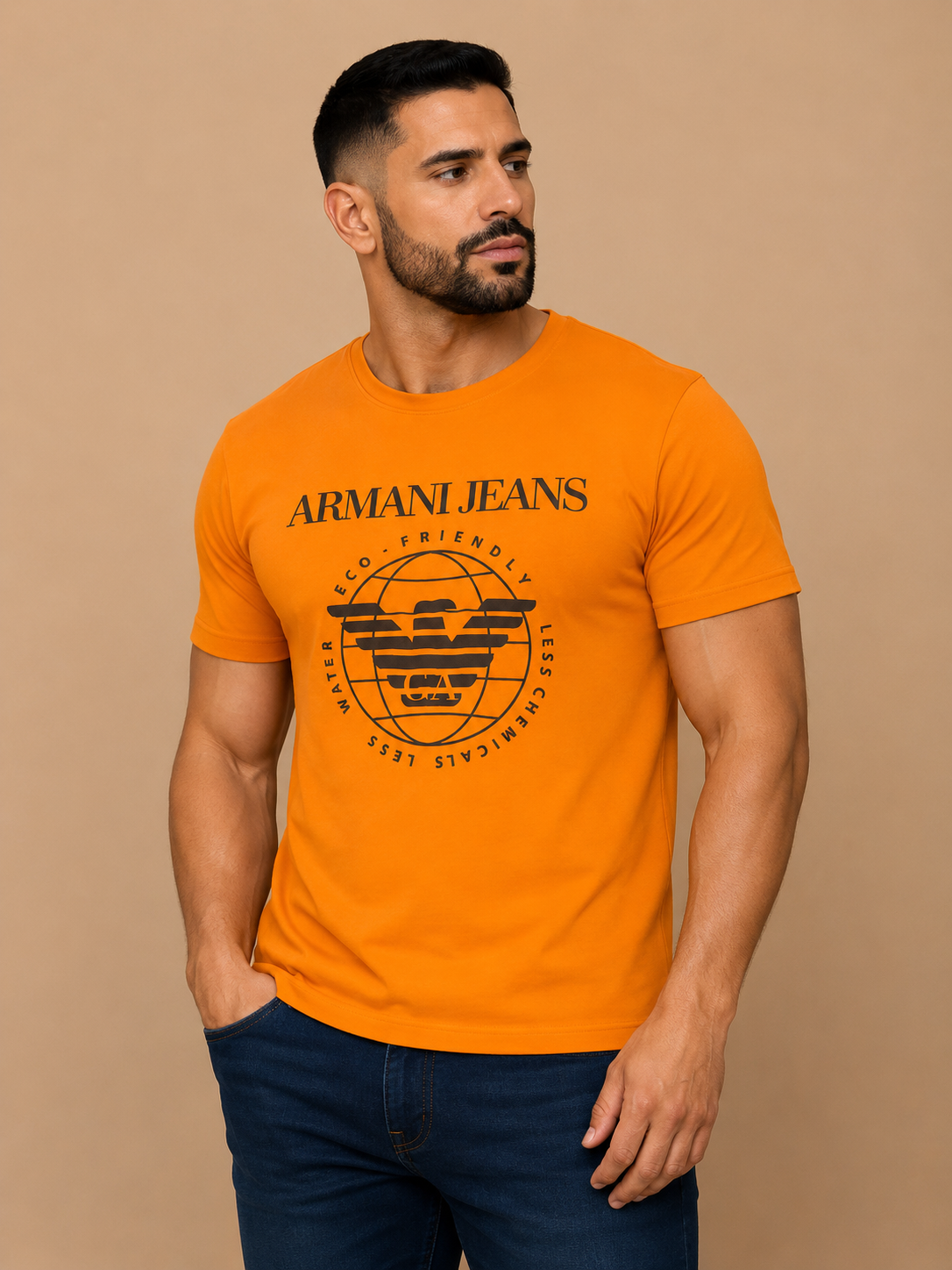 Playera Caballero Grande Redondo ARM@NI EXCH@NGE naranja