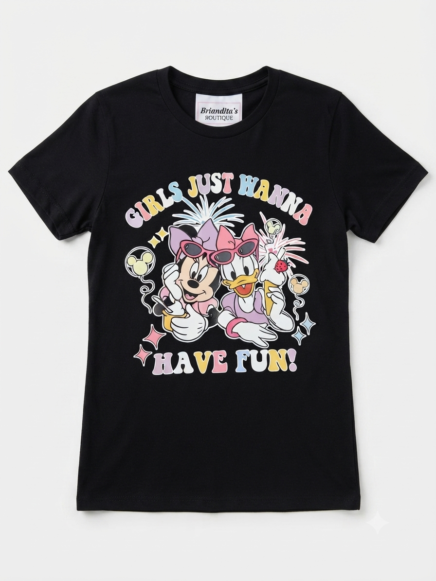 Blusa niña estampada cómoda negra