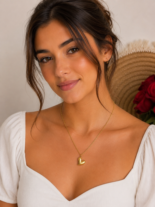 Collar accesorio dama corazón inflado