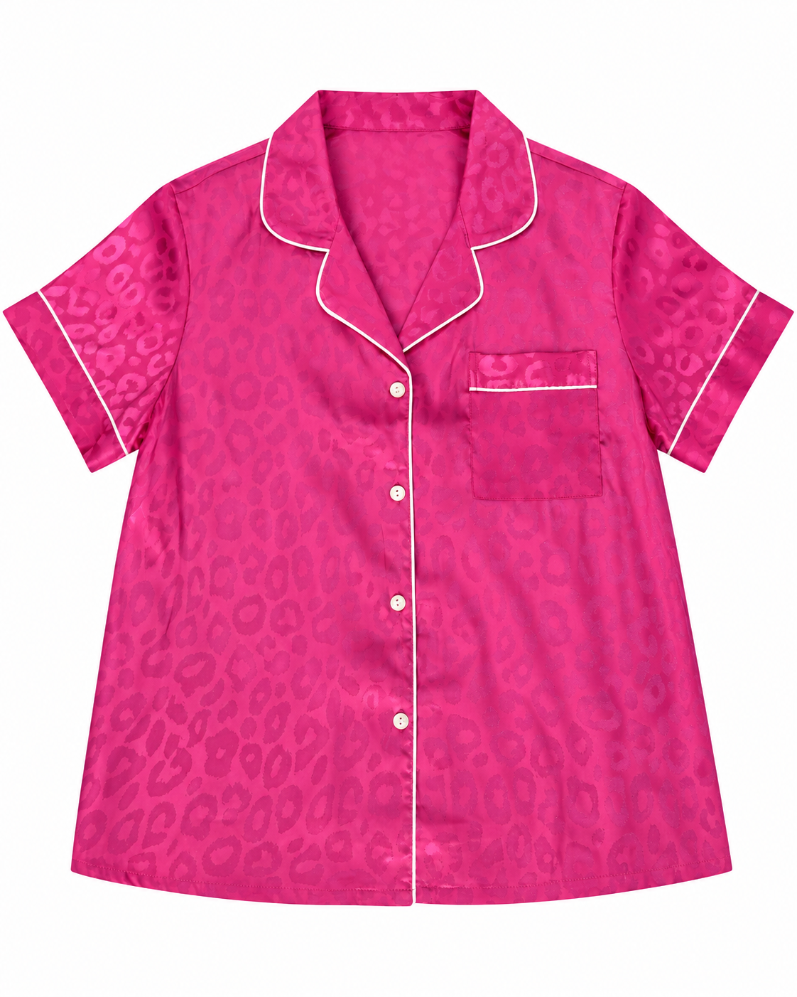 Pijama dama satinada rosa fucsia animal print