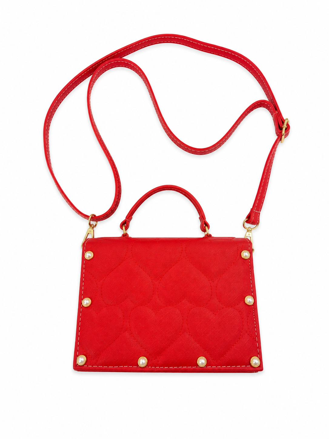 ❤️ Bolsa Dama Roja con Detalles de Corazón
