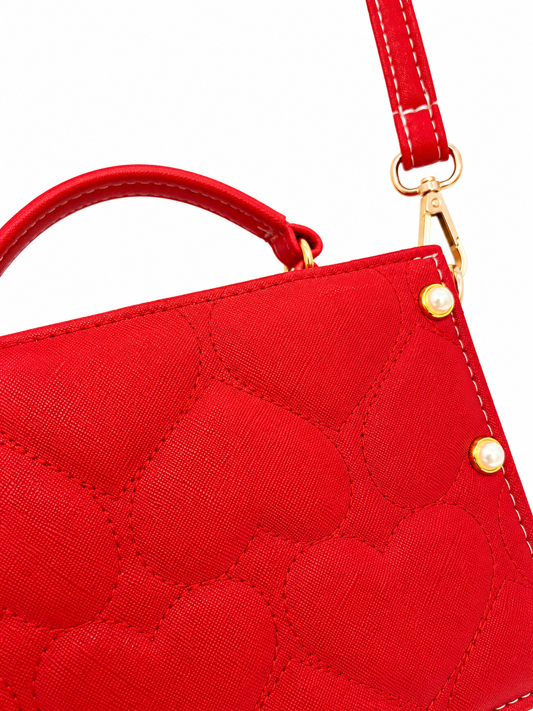 ❤️ Bolsa Dama Roja con Detalles de Corazón