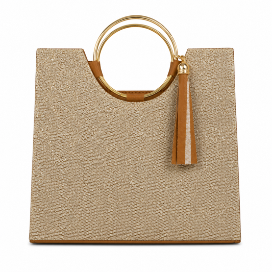 ✨ Bolsa Dama Brillante Champagne