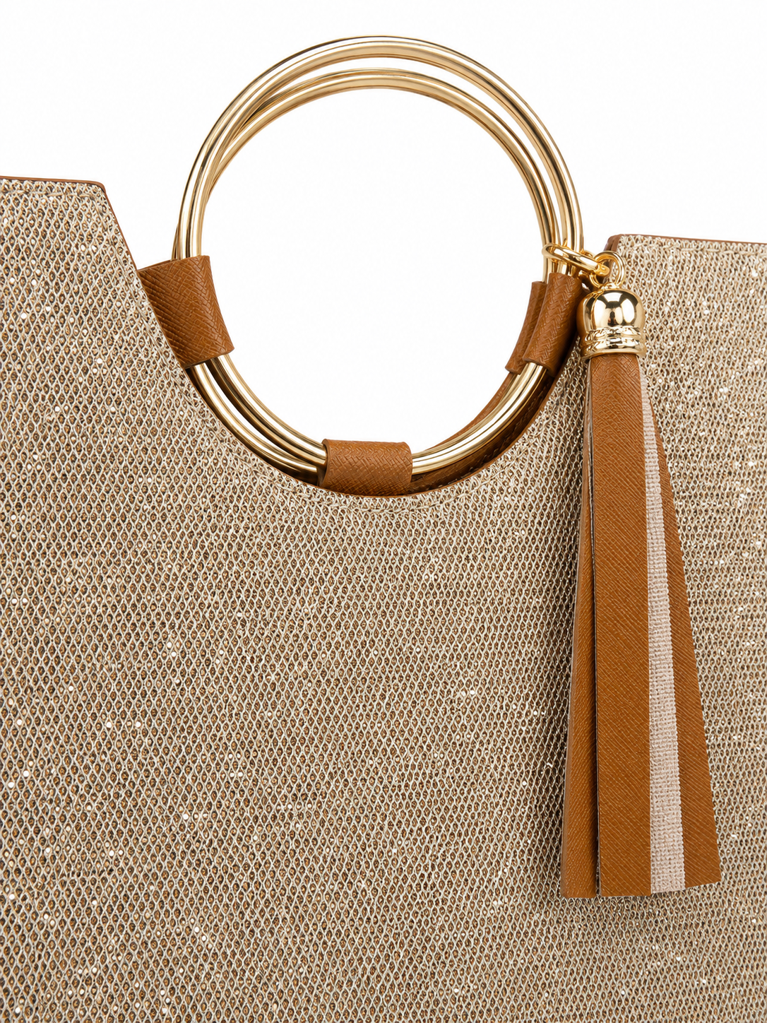 ✨ Bolsa Dama Brillante Champagne
