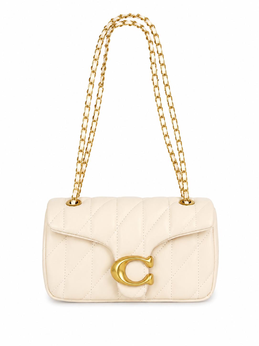 Bolsa dama acolchada color crema