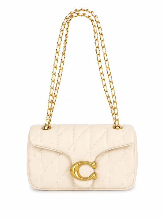 Bolsa dama acolchada color crema