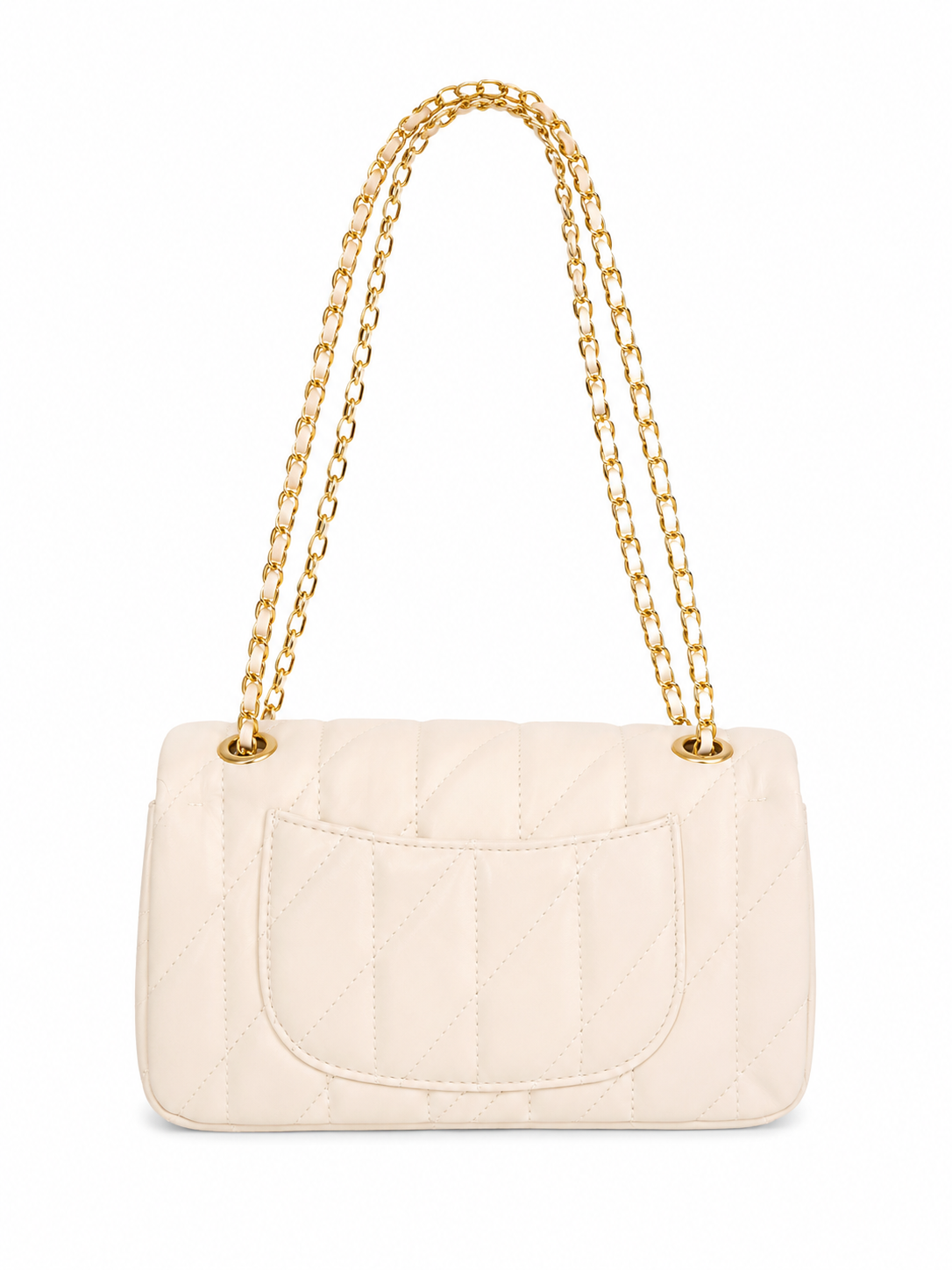 Bolsa dama acolchada color crema