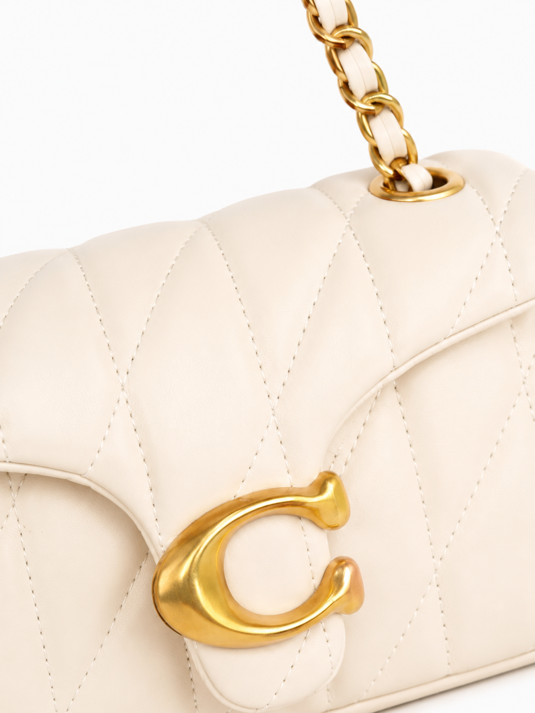 Bolsa dama acolchada color crema