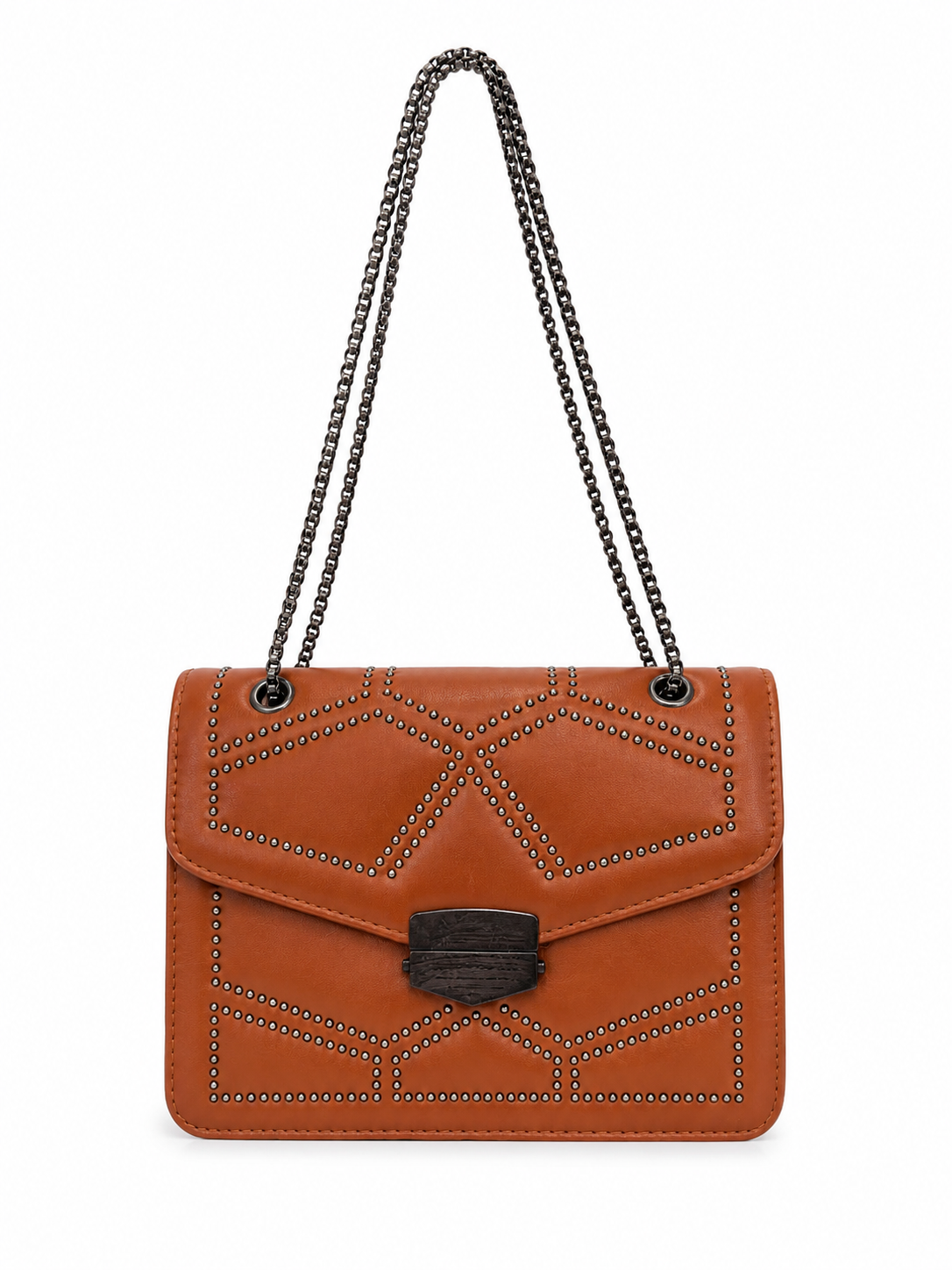 Bolsa dama color café con detalles metálicos ✨👜
