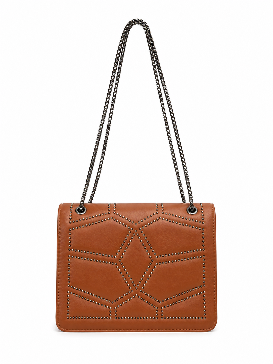 Bolsa dama color café con detalles metálicos ✨👜