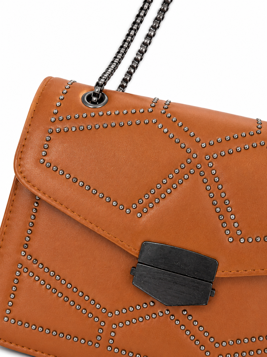 Bolsa dama color café con detalles metálicos ✨👜