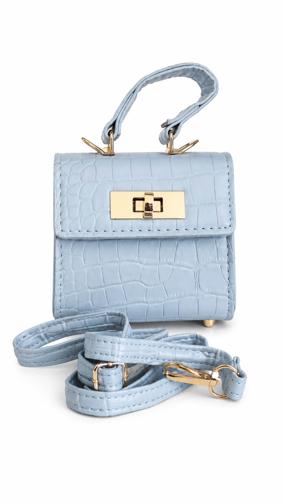 Bolsa Infantil Mini Croco Azul Cielo
