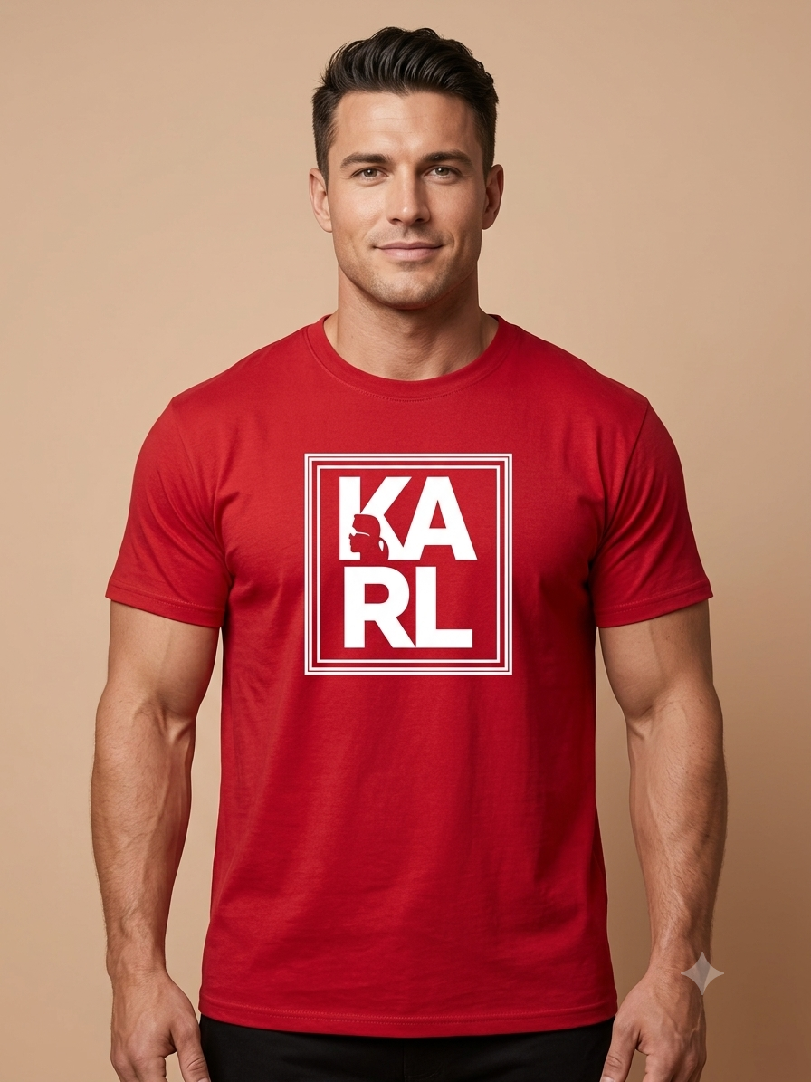Playera caballero Extra Grande XL K@RL L@GERF@LD ROJA