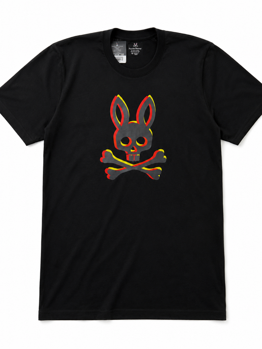 Playera caballero Extra Grande XL  Psych@ Bunn@ Negra