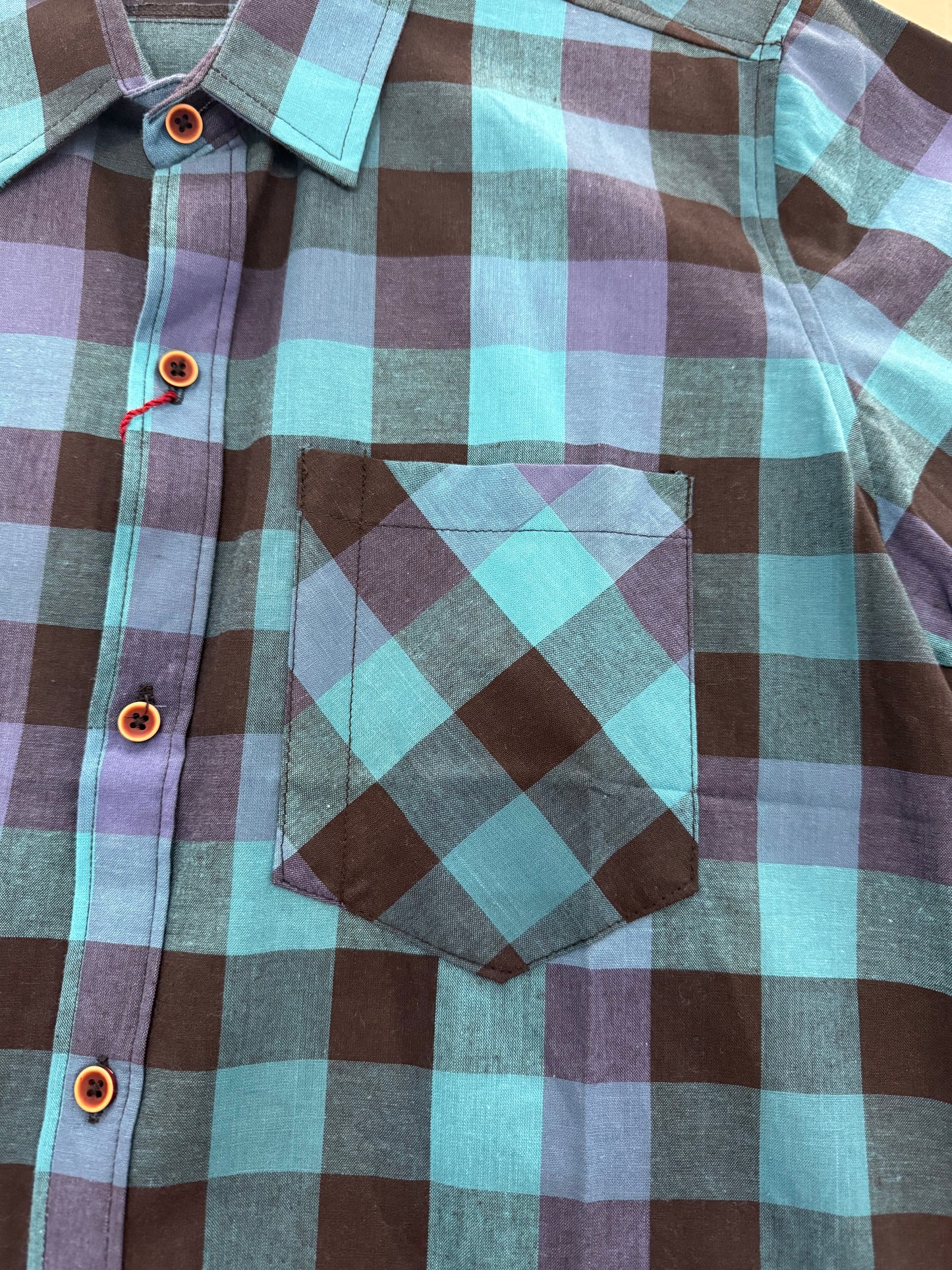 Camisa Caballero  chica FIFF@RS Cuadros Azul Turquesa