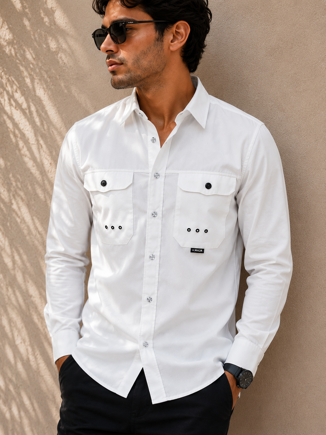 Camisa  Caballero chica M@JA blanco
