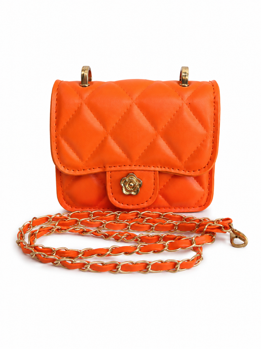 Bolsa Infantil Acolchada Naranja con Cadena
