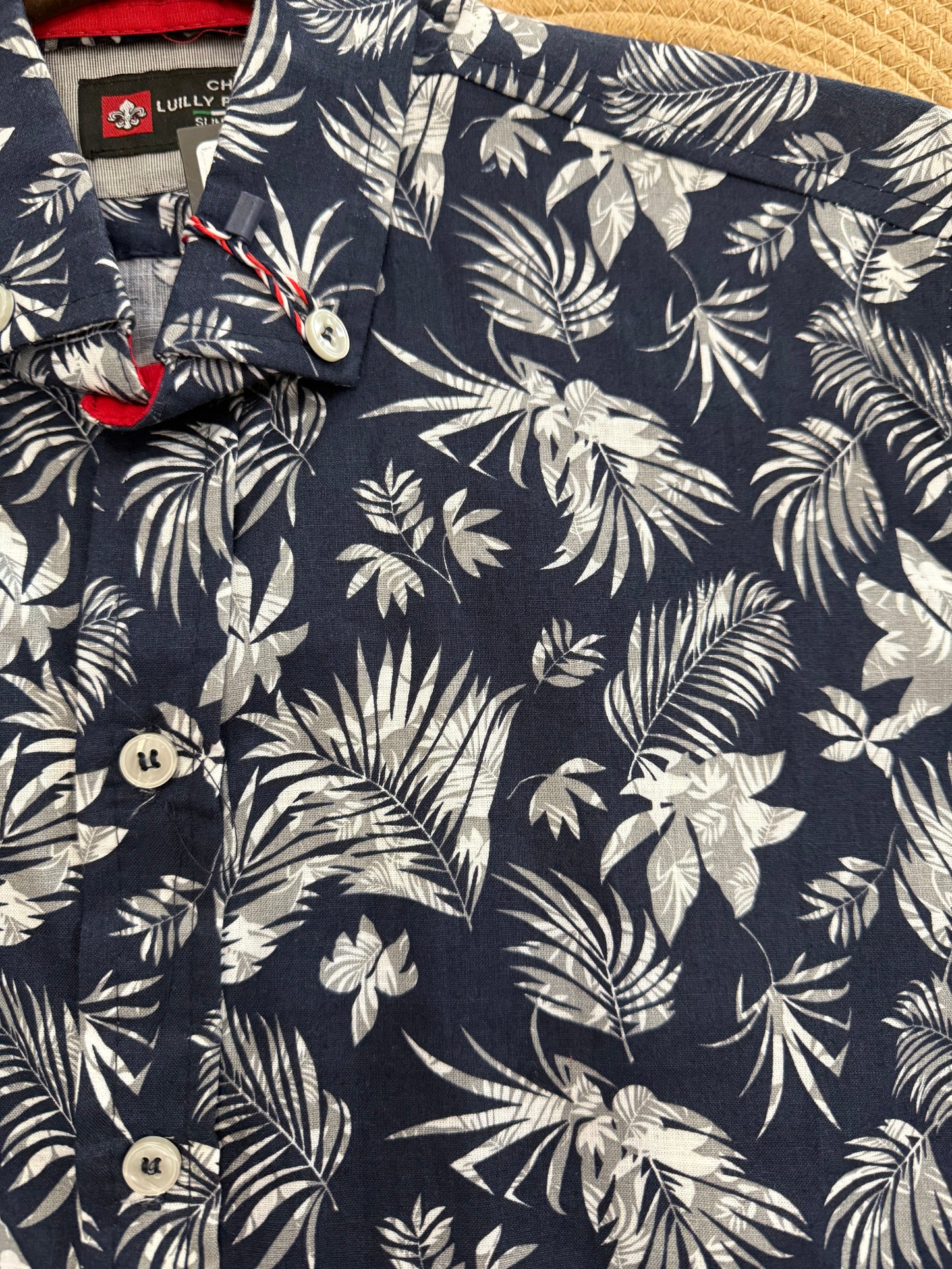 Camisa Caballero chica L@LLY PLATIN@ Tropical Azul Marino